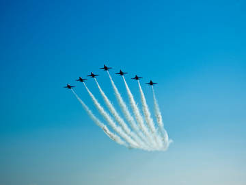 fighter jets in formation